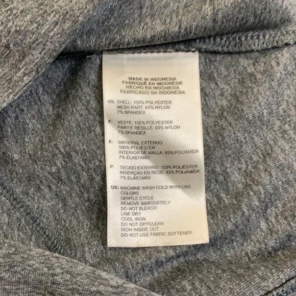 ADIDAS x Stella McCartney Workout Top Batwing Sleeves Mesh Back Grey Small - Picture 5 of 6